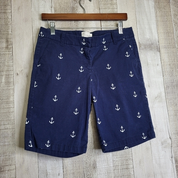 J. Crew Pants - J.Crew Anchor Bermuda Shorts. Navy Blue Size 4. Cotton Blend
